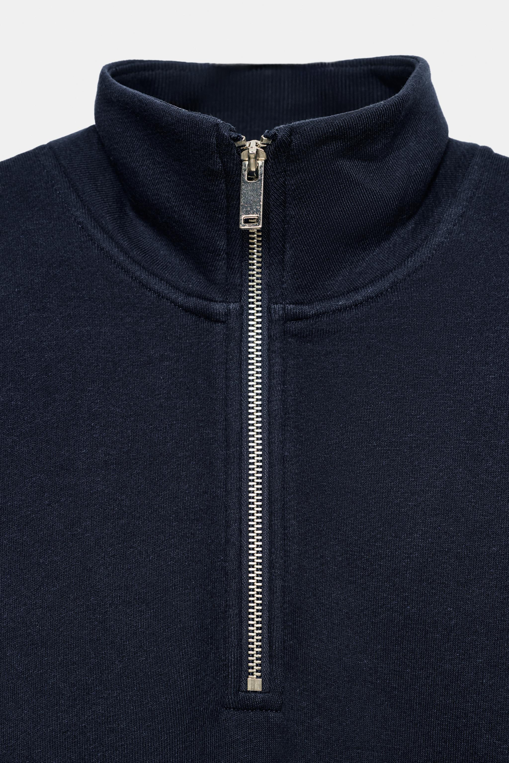 METALLIC ZIPPER SWEATSHIRT